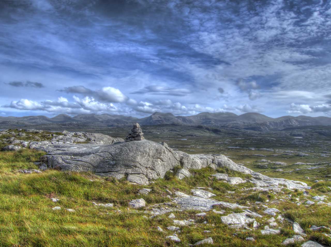 View of North Harris hills from the Isle of Lewis
