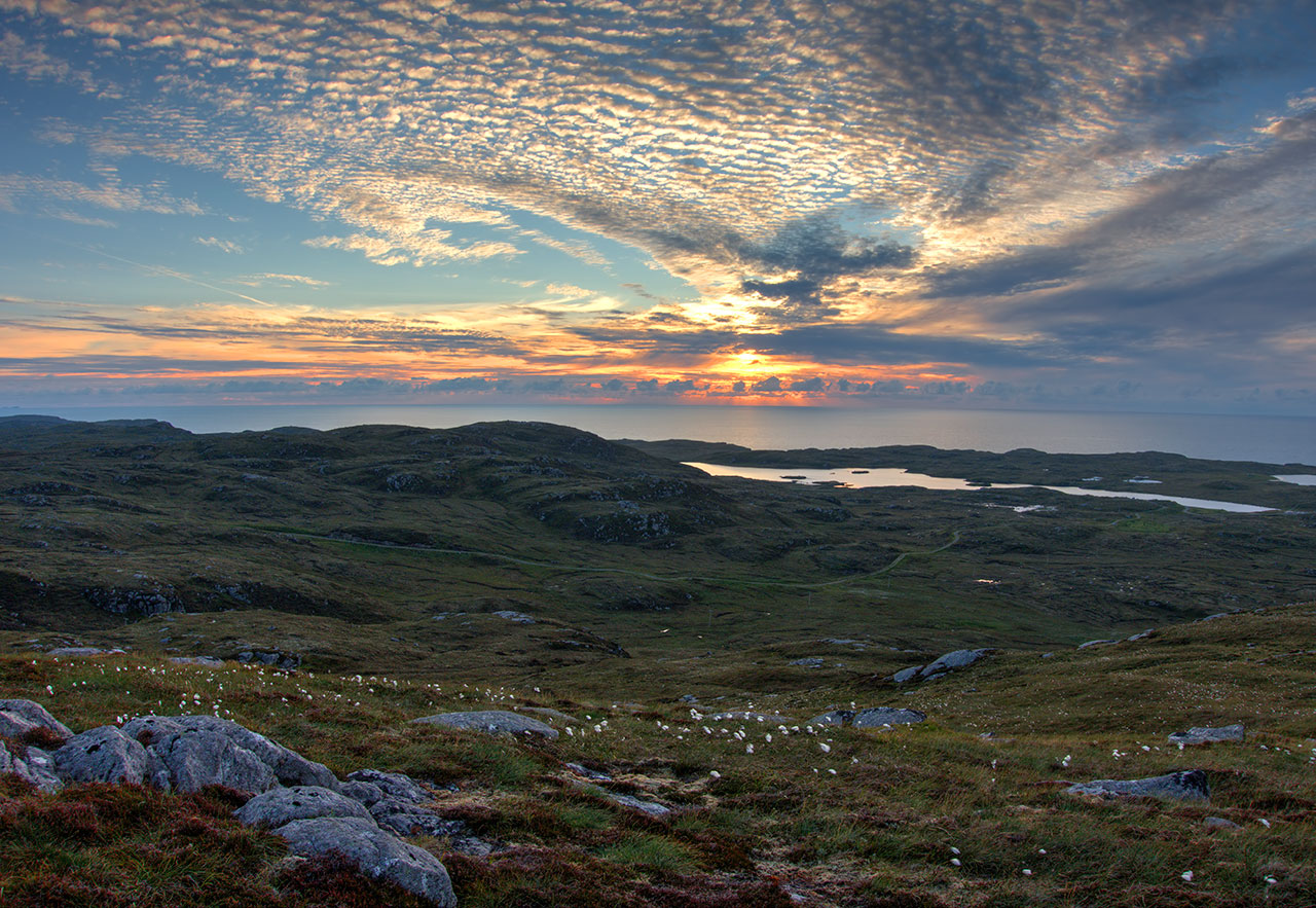 Shawbost sunset from the hill above Dollag's Cottage